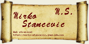Mirko Stančević vizit kartica